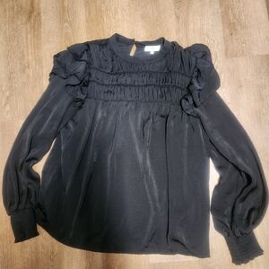 Entro Black Ruffled Blouse